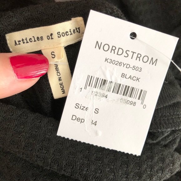 NWT! Articles of Society black ribbed blouse Size S - Picture 4 of 6